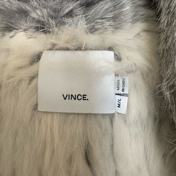 Vince Black, Gray, and Cream Genuine Fur Vest - Picture 3 of 4